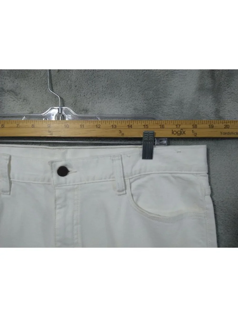 Banana Republic Jeans Mens 36x32 White Denim Straight Fit Stretch Mid Rise